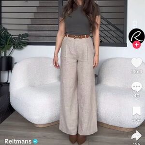Reitmans Linen Blend Wide-Leg Pants